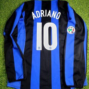 Adriano Inter Milan 2004 2005 Long Sleeve Soccer Jersey Shirt XL
